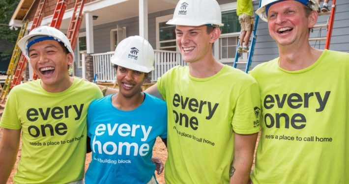 smiling group of volunteers