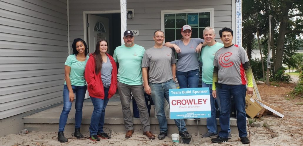 crowley team volunteering at house