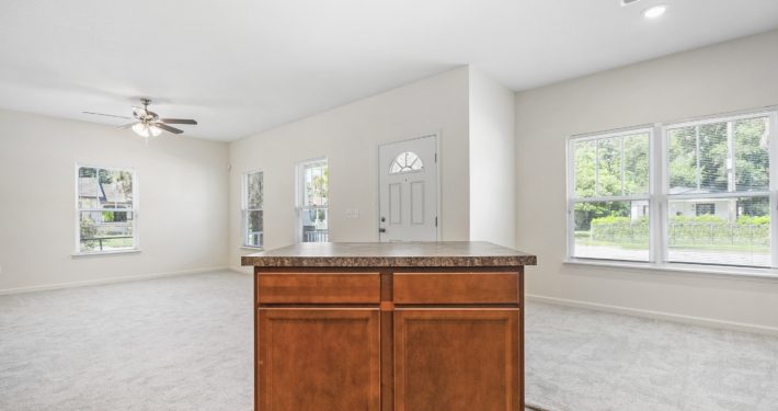 view of kitchen and living room