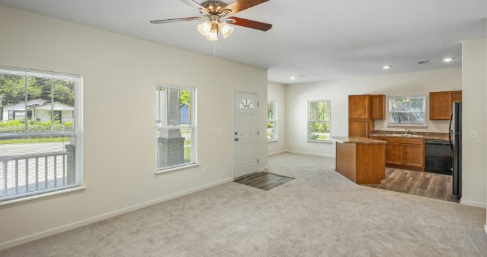 living room and kitchen