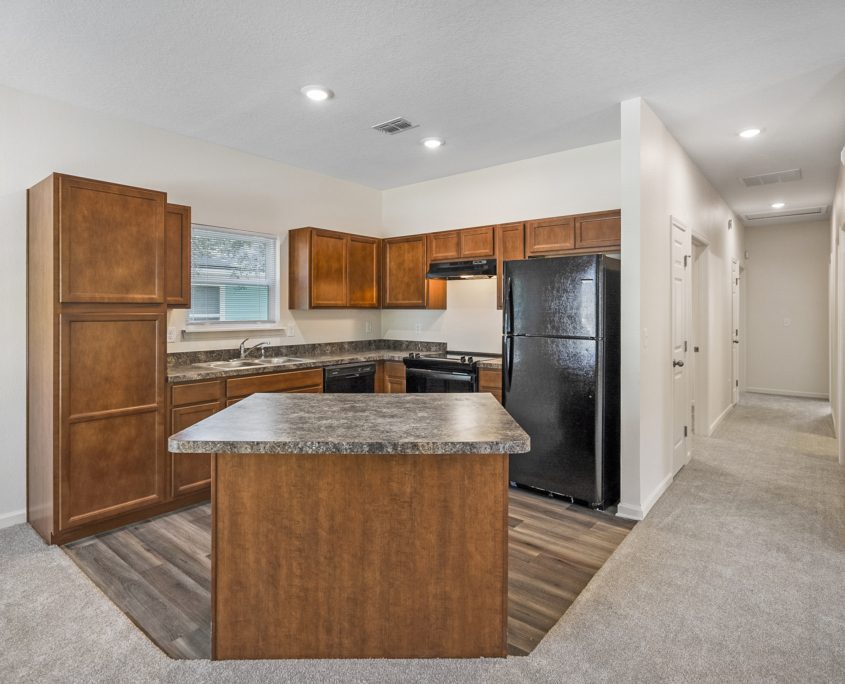 view of the kitchen from the living room