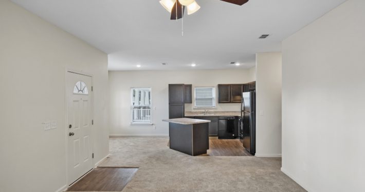 living room and kitchen view