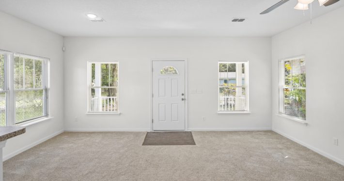 living room and front door