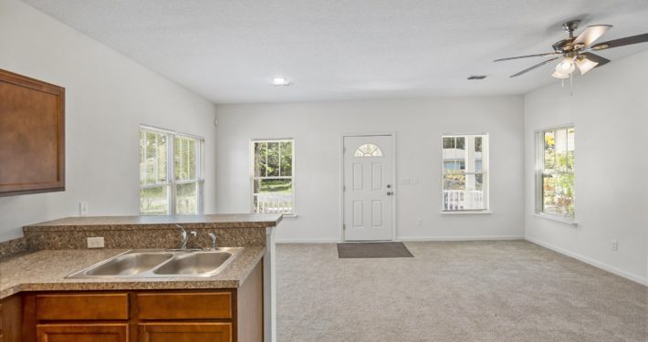 living room and kitchen