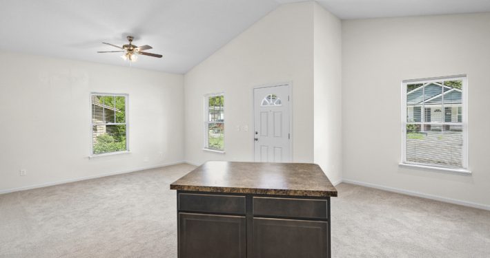 view of living room from kitchen