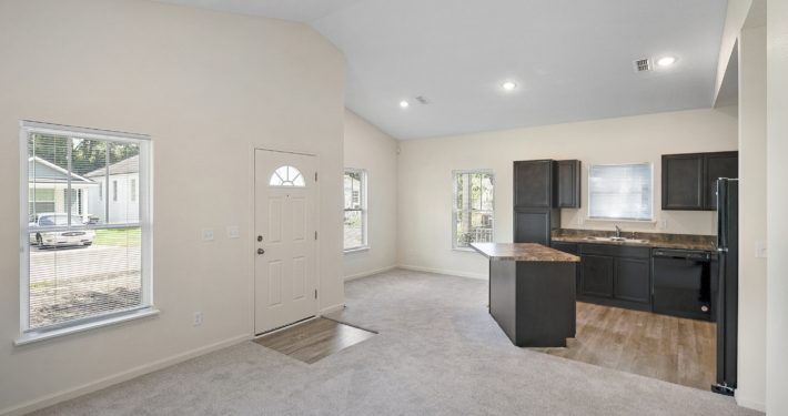 living room and kitchen view