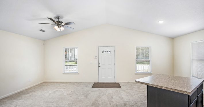 living room and front door