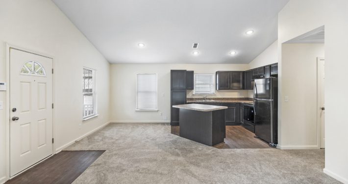 view of living room and kitchen