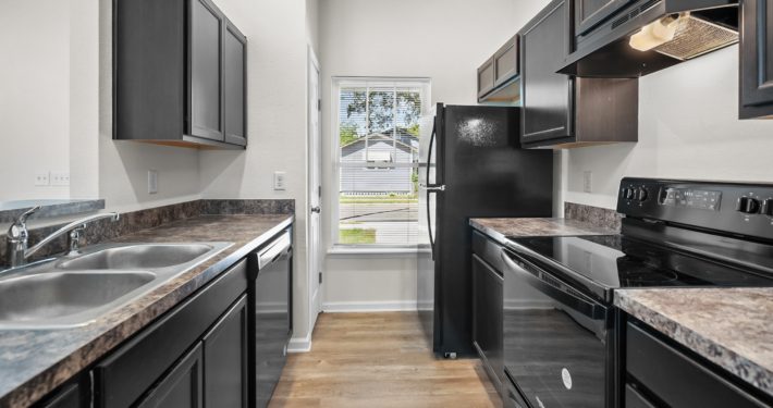 view into kitchen