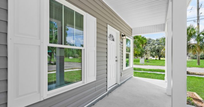 front porch of the house