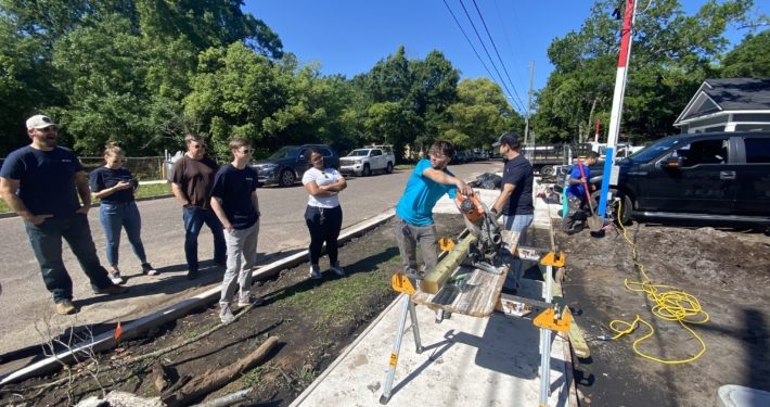 Haskell builds, leads by serving